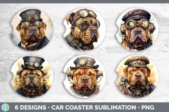 Steampunk Shar Pei Dog Car Coaster | Sublimation Coaster Des Product Image 2