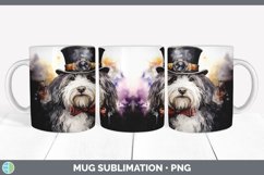 Steampunk Sheepdog Dog Mug Wrap | Sublimation Coffee Cup Des Product Image 2