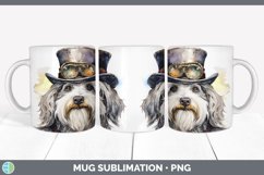 Steampunk Sheepdog Dog Mug Wrap | Sublimation Coffee Cup Des Product Image 5