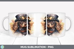 Steampunk Spaniel Dog Mug Wrap | Sublimation Coffee Cup Des Product Image 2