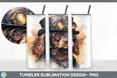 Steampunk Spaniel Dog Tumbler | Sublimation 20 oz Skinny Tu Product Image 2