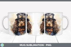 Steampunk Spaniel Dog Mug Wrap | Sublimation Coffee Cup Des Product Image 3