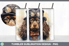 Steampunk Spaniel Dog Tumbler | Sublimation 20 oz Skinny Tu Product Image 3