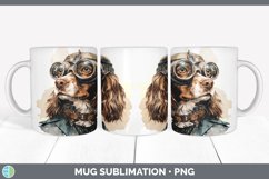 Steampunk Spaniel Dog Mug Wrap | Sublimation Coffee Cup Des Product Image 5