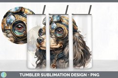 Steampunk Spaniel Dog Tumbler | Sublimation 20 oz Skinny Tu Product Image 6