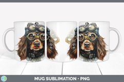 Steampunk Spaniel Dog Mug Wrap | Sublimation Coffee Cup Des Product Image 7