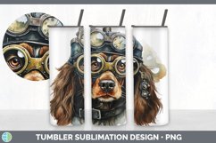 Steampunk Spaniel Dog Tumbler | Sublimation 20 oz Skinny Tu Product Image 7