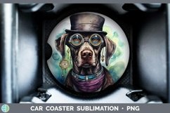 GorgeousSteampunk Dog Car Coaster design.