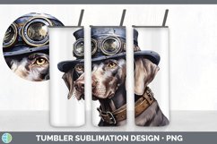 Steampunk Weimaraner Dog Tumbler | Sublimation 20 oz Skinny Product Image 3