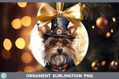 Steampunk Dog Yorkshire Terrier Ornament Sublimation Bauble Product Image 1