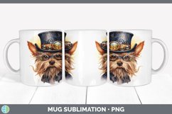 Steampunk Yorkshire Terrier Dog Mug Wrap | Sublimation Coffe Product Image 3