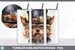 Steampunk Yorkshire Terrier Dog Tumbler | Sublimation 20 oz Product Image 3