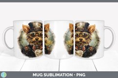 Steampunk Yorkshire Terrier Dog Mug Wrap | Sublimation Coffe Product Image 4