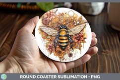 Steampunk Bee Round Coaster Sublimation Coaster Designs Product Image 1