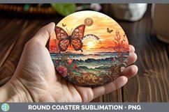 Steampunk Beach Round Coaster Sublimation Coaster Designs Product Image 1