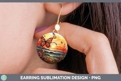 Steampunk Beach Round Earrings Sublimation Earrings Designs Product Image 1