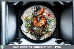 Steampunk Chicken Car Coaster Sublimation Coaster Designs Product Image 1