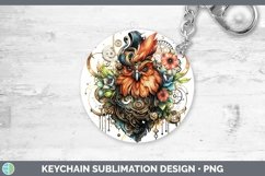 Steampunk Chicken Keychain Sublimation Keyring Designs Product Image 1