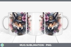 Steampunk Wolf Mug Wrap Sublimation Coffee Cup Designs Product Image 1