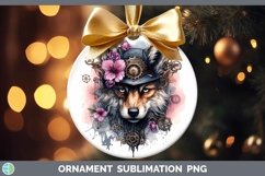 Steampunk Wolf Ornament Sublimation Bauble Designs Product Image 1