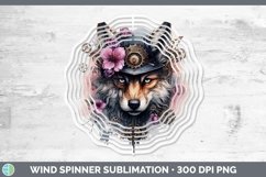 Steampunk Wolf Wind Spinner Sublimation Spinner Designs Product Image 1