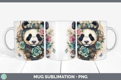 Steampunk Panda Mug Wrap Sublimation Coffee Cup Designs Product Image 1
