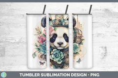 Steampunk Panda Tumbler Sublimation 20 oz Skinny Tumbler Des Product Image 1