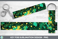 St Patricks Splatter Key Fob Sublimation Wristlet Designs Product Image 1