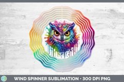Splat Rainbow Owl Wind Spinner Sublimation Spinner Designs Product Image 1