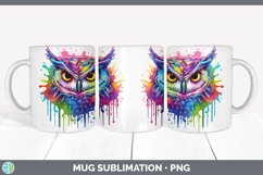 Splat Rainbow Owl Mug Wrap Sublimation Coffee Cup Designs Product Image 1