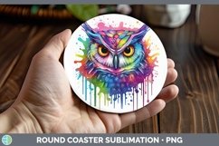 GorgeousSplat Rainbow Round Coaster design.