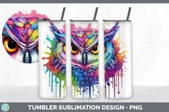Splat Rainbow Owl Tumbler Sublimation 20 oz Skinny Tumbler D Product Image 1