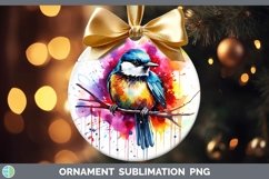 Splat Rainbow Chickadee Ornament Sublimation Bauble Designs Product Image 1