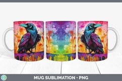 Splat Rainbow Crow Mug Wrap Sublimation Coffee Cup Designs Product Image 1
