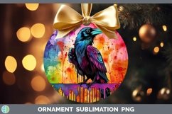 Splat Rainbow Crow Ornament Sublimation Bauble Designs Product Image 1