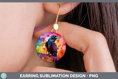 Splat Rainbow Crow Round Earrings Sublimation Earrings Desig Product Image 1
