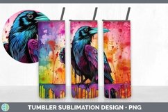 Splat Rainbow Crow Tumbler Sublimation 20 oz Skinny Tumbler Product Image 1