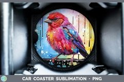 Splat Rainbow Finch Car Coaster Sublimation Coaster Designs Product Image 1