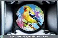 GorgeousSplat Rainbow Car Coaster design.