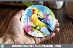 GorgeousSplat Rainbow Round Coaster design.