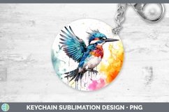 Splat Rainbow Kingfisher Keychain Sublimation Keyring Design Product Image 1