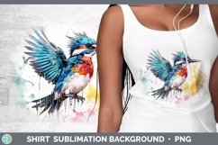 Splat Rainbow Kingfisher Shirt Sublimation Sublimation Backg Product Image 1