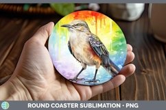 GorgeousSplat Rainbow Round Coaster design.
