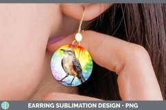 Splat Rainbow Mockingbird Round Earrings Sublimation Earring Product Image 1