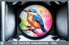 Splat Rainbow Nuthatch Car Coaster Sublimation Coaster Desig Product Image 1