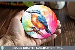 Splat Rainbow Nuthatch Round Coaster Sublimation Coaster Des Product Image 1