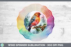 Splat Rainbow Pine Grosbeak Wind Spinner Sublimation Spinner Product Image 1