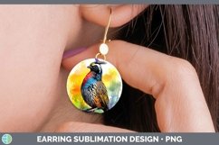Splat Rainbow Quail Round Earrings Sublimation Earrings Desi Product Image 1