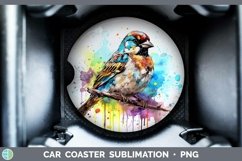 Splat Rainbow Sparrow Car Coaster Sublimation Coaster Design Product Image 1