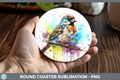 GorgeousSplat Rainbow Round Coaster design.